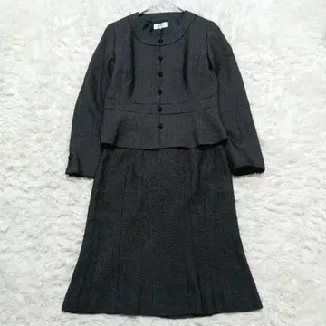 노카라 자켓 스커트 셋업 싸개 단추 블랙 계열