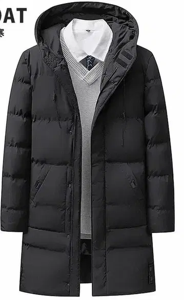 벤치 코트 충전솜 코트 남성용 코트 충전솜 자켓 롱 기장