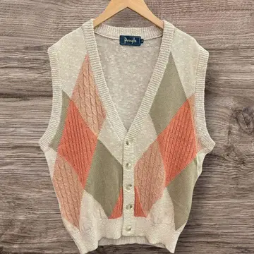 26Y3 프링글 Pringle 니트 베스트 가디건 베스트 기하학 패턴