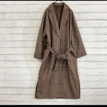 RETRO GIRL 하운드투스 롱 코트 F 체형 커버 가을/겨울 인기