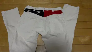 화이트 데님 팬츠 별과 스트라이프