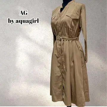 AG 바이 아쿠아걸 벨트 포함 셔츠 원피스 노카라 5751