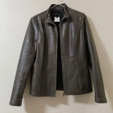 천연 가죽 INDIVI 브라운 가죽 자켓 M