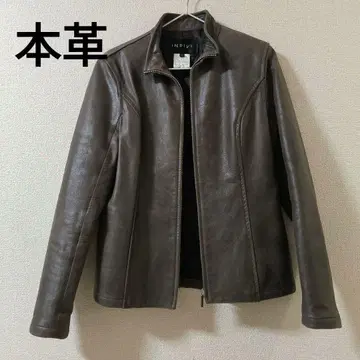 천연 가죽 INDIVI 브라운 가죽 자켓 M