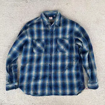 SUGAR 플란넬 셔츠 XL 블루 계열 체크