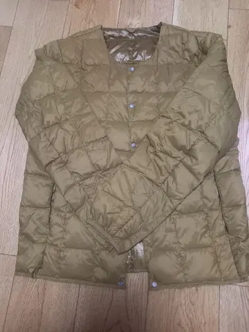 TAION 퀼팅 다운 자켓 베이지 계열 M 손세탁 가능