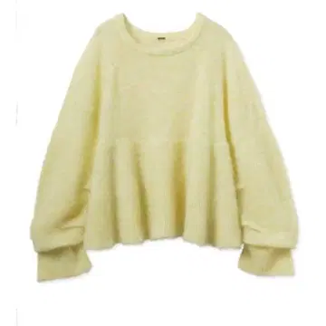 mila owen 모헤어 혼방 턱 슬리브 페플럼 니트 풀오버