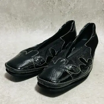 [새상품급] Yoshinoya 요시노야 웨지솔 펌프스 22.5cm 블랙