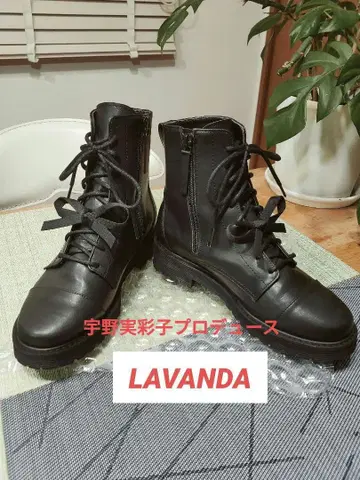 LAVANDA 라바다 레이스업 숏부츠 AAA 우노 미사코 M 블랙