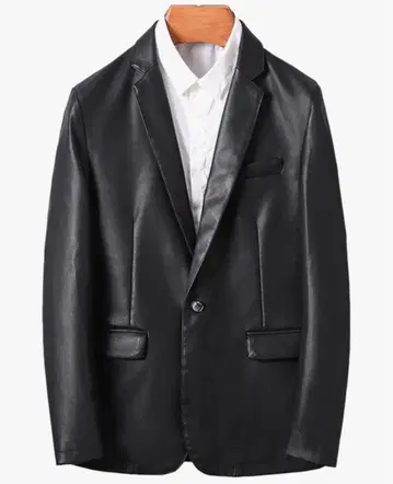 테일러드 자켓 PU 가죽