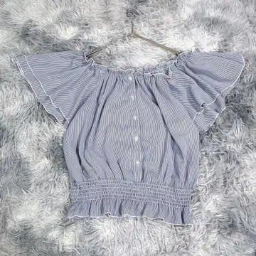 Heather [ F ] 블라우스 블루 스트라이프 프리 사이즈 여성용