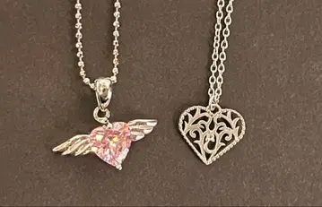 하트 목걸이 액세서리 펜던트 고급 은색