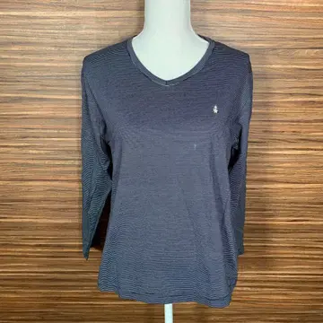 허시파피 T셔츠 M사이즈 보더 긴팔 화이트 블랙