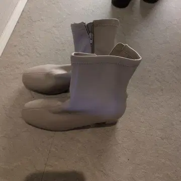 베이지 지퍼 부티 EEE L