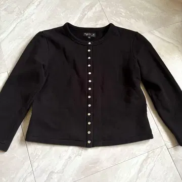 agnes b 에네스베 스테디셀러 스냅 가디건 속기모 블랙 T2