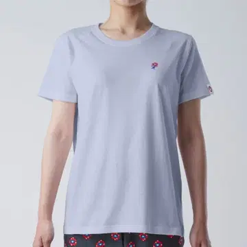 레어 컬러 미야쿠미야쿠 원포인트 둥근넥 T셔츠 여성용 LL