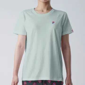 레어 컬러 미야쿠미야쿠 원 포인트 둥근넥 T셔츠 여성용 LL