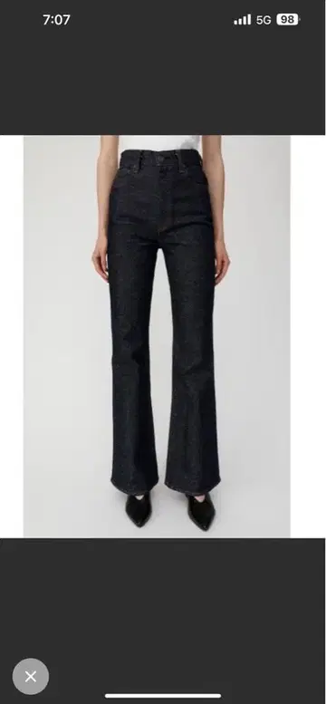 다크 데님 부츠컷 팬츠 하이웨스트