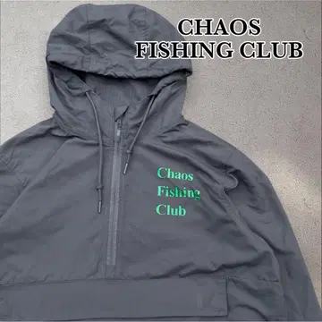 CHAOS FISHING CLUB 하프 지퍼 나일론 자켓 로고