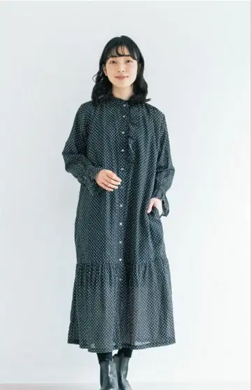 [새상품] 도트pt 아지메 프릴 원피스 (페치 원피스 포함)