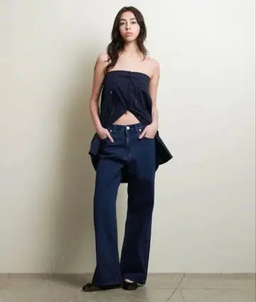 ATTISESSION 와이드 데님 팬츠 434 Navy