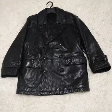 고급 양가죽 램 가죽 더블 브레스트 자켓 코트 빈티지