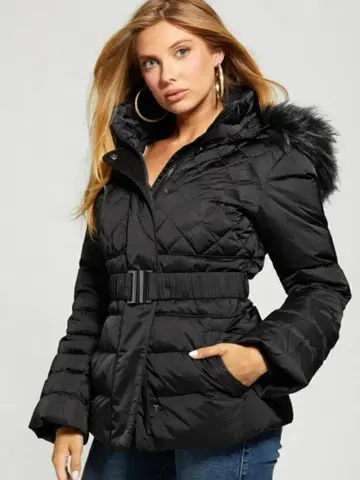 게스 (GUESS) 숏 다운 블랙