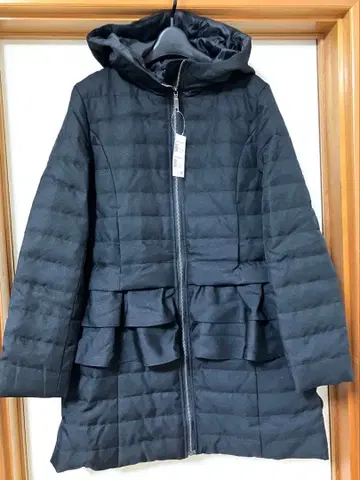 픽시 하트 프릴 다운 코트 M 블랙