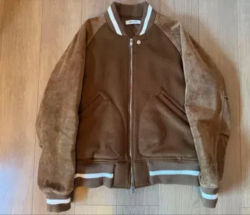 nonnative 논네이티브 울 스웨이드 바시티 자켓 브라운 1