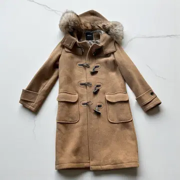 이번 주 한정판 DEWCYS 퍼 달린 더플 코트/베이지