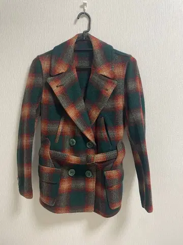 Field & Stream 옴브레 체크 울 P 코트