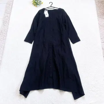 새상품 콩쥬페이에 아두이트리스테스 린넨 롱 원피스 리본 블랙 M