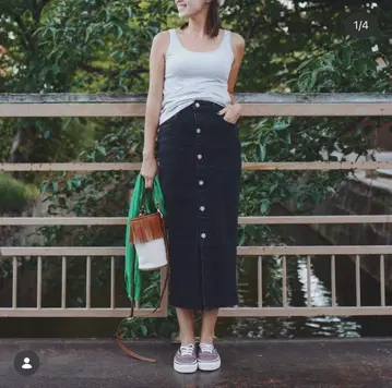 론 헤르만 타이트 데님 스커트