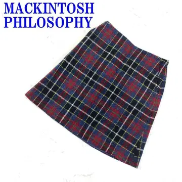 매킨토시 철학 미디 스커트 울 빨간색 34 C1786