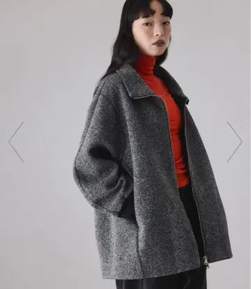 ADAM ET ROPE 해링본 트위드 본딩 코디건