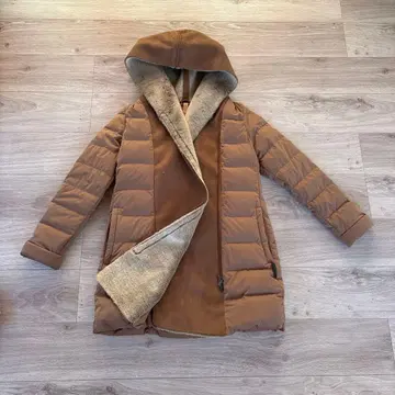 [yosoou] 브라운 후드 부착 다운 자켓