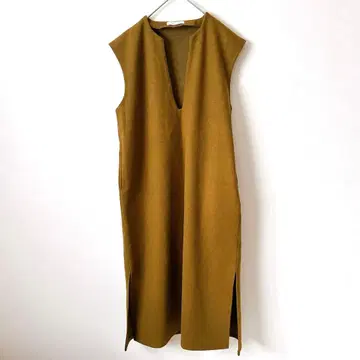 셀렉모카 원피스 카멜색 F 포켓 포함 베스트 롱 키넥