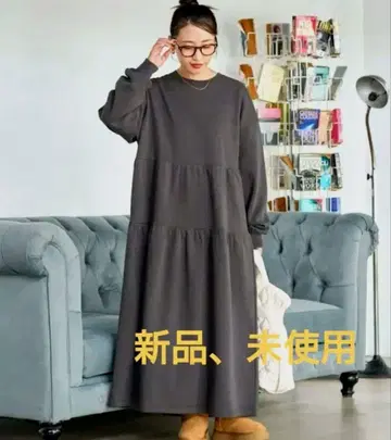 [새상품] FREAK'S STORE 그레이 긴팔 티셔츠 원피스 M