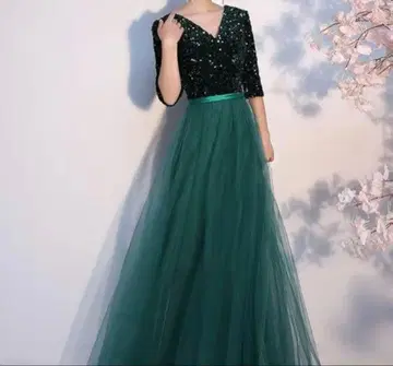 [ 새상품급 ] 컬러 드레스 소매 있음