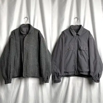 80s 스트라토그 트위드 x 코튼 리버서블 블루종 S