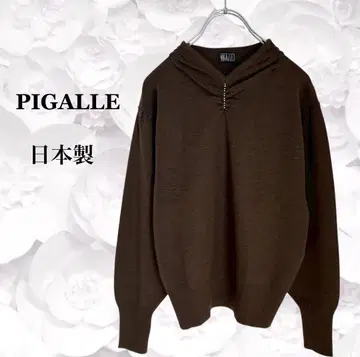 [ 피갈레 ] 니트 스웨터 [ F ] 브라운 브라운 큐빅 V넥 긴팔