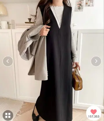 포켓 부착 V넥 원피스 classicalelf