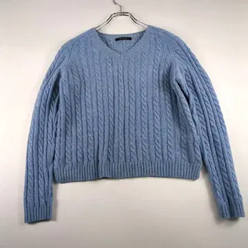 맥피 케이블 니트 울 캐시미어 케이블 짜임 V넥 스웨터 고품질