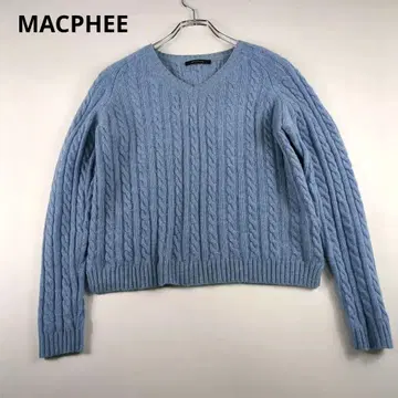 맥피 케이블 니트 울 캐시미어 케이블 짜임 V넥 스웨터 고품질