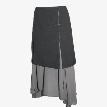 S structured drape midi skirt 그레이 S