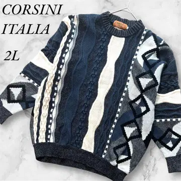 콜시니 3D 니트 올 패턴 입체편직 스웨터 남성용 2L 빅 사이즈