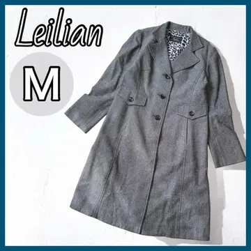 Leilian 롱 코트 아우터 여성용 9호 M 캐시미어 혼방 일본제