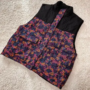 SLOBE citron 빅 다운 베스트 꽃무늬 도트 올 패턴 새상품급