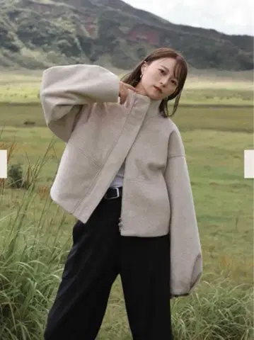 Reurie' 더블 지퍼 숏 울 코트