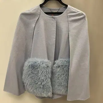 CELFORD 퍼 포켓 케이프 자켓 색스 블루